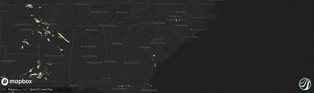 Hail map in South Carolina on June 12, 2014