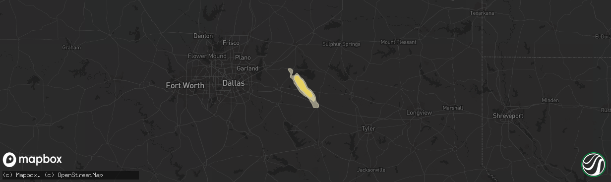 Hail map in Wills Point, TX on June 12, 2014