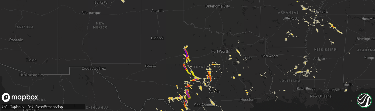 Hail map on June 12, 2014