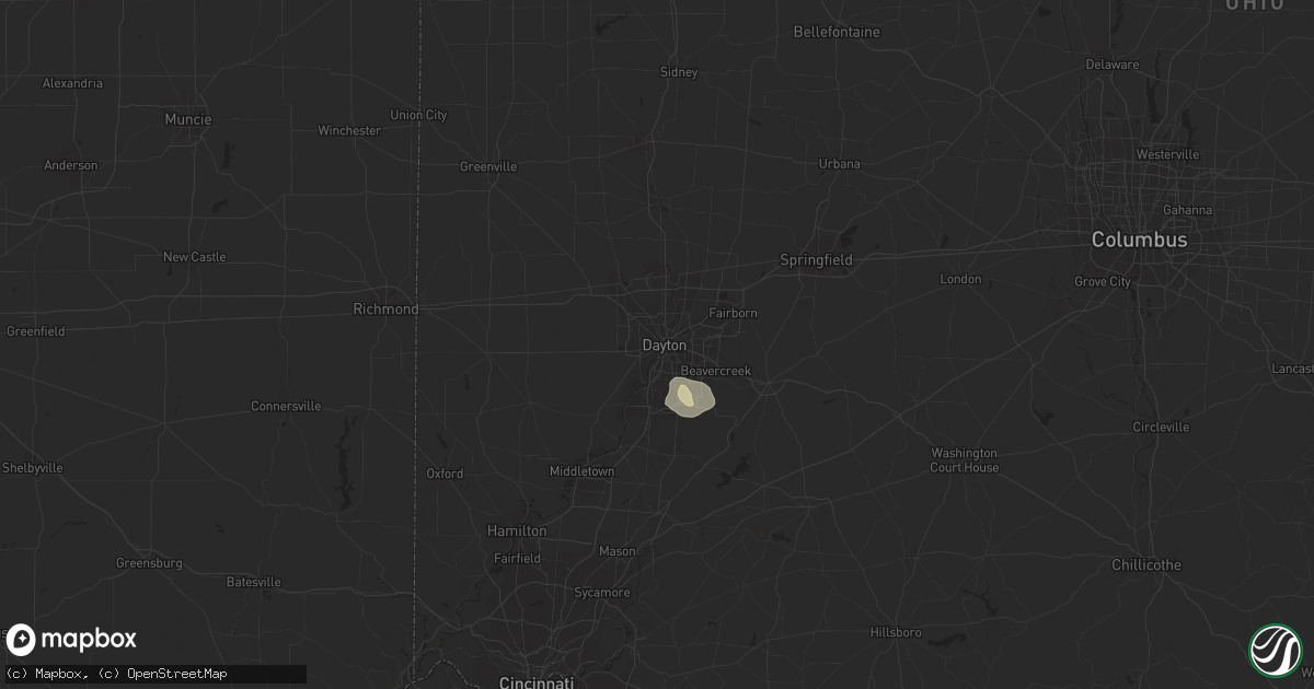 Hail map in Dayton, OH on June 12, 2015