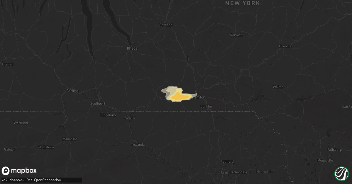 Hail map in Endicott, NY on June 12, 2015