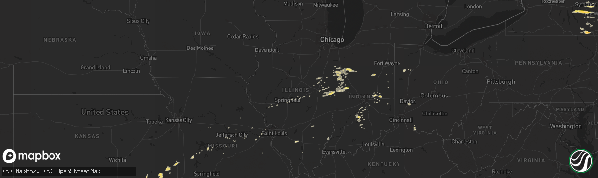 Hail map in Illinois on June 12, 2015