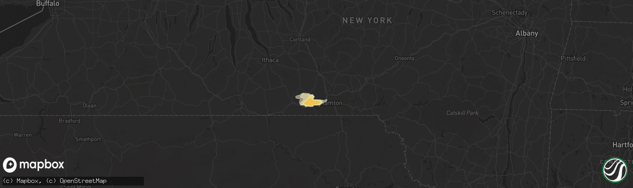 Hail map in Johnson City, NY on June 12, 2015