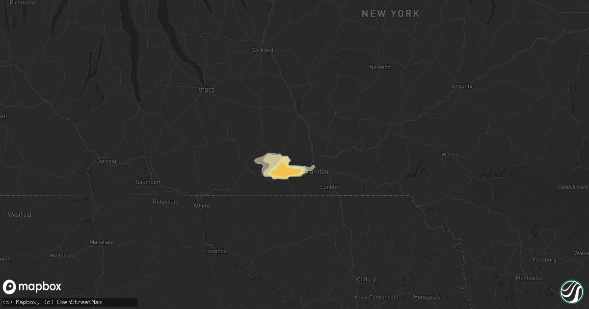 Hail map in Johnson City, NY on June 12, 2015