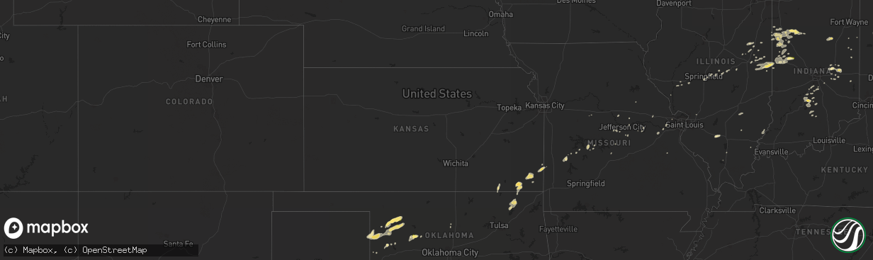 Hail map in Kansas on June 12, 2015