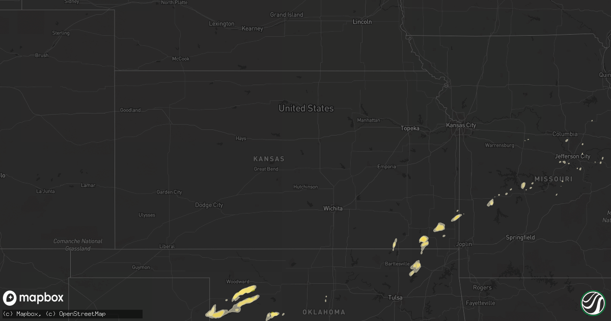 Hail map in Kansas on June 12, 2015