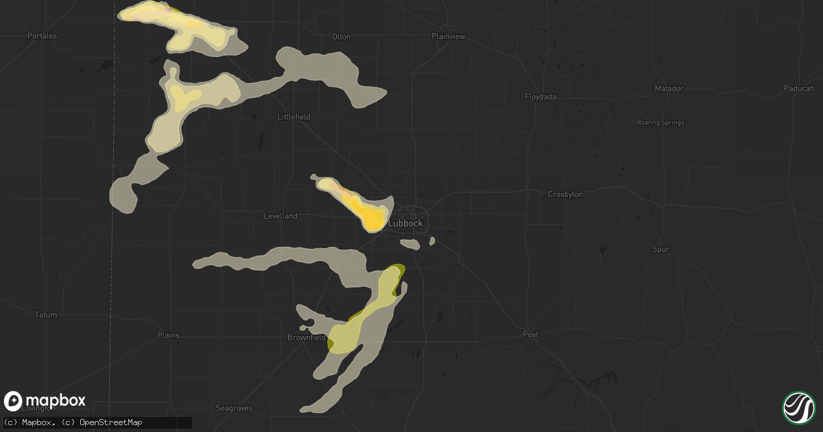Hail map in Lubbock, TX on June 12, 2015