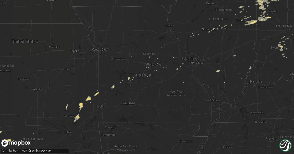 Hail map in Missouri on June 12, 2015
