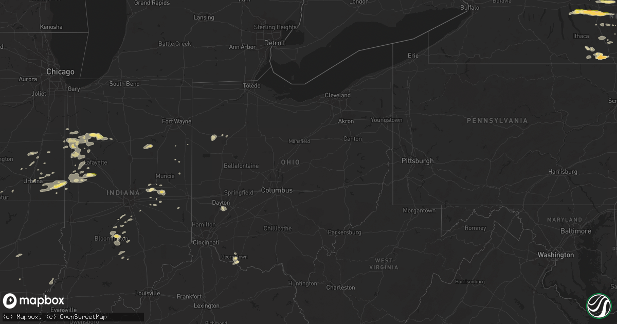 Hail map in Ohio on June 12, 2015