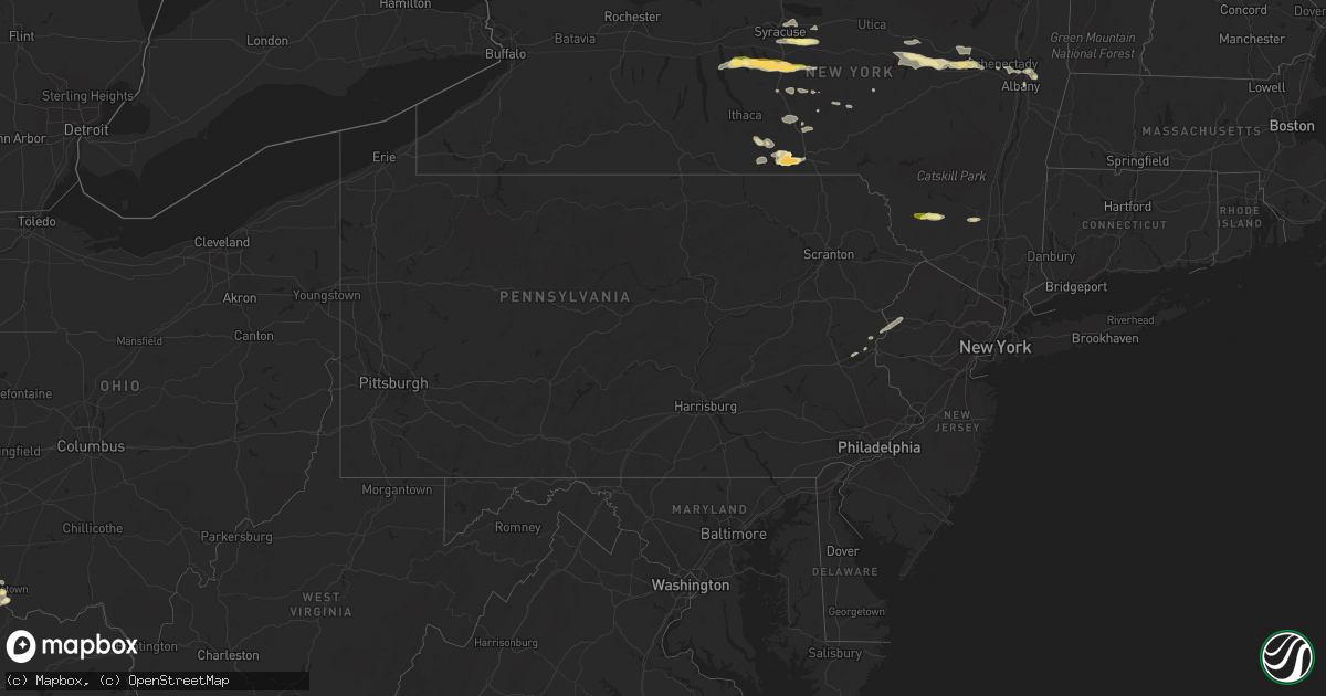 Hail map in Pennsylvania on June 12, 2015