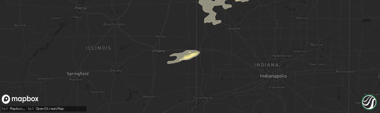 Hail map in Westville, IL on June 12, 2015