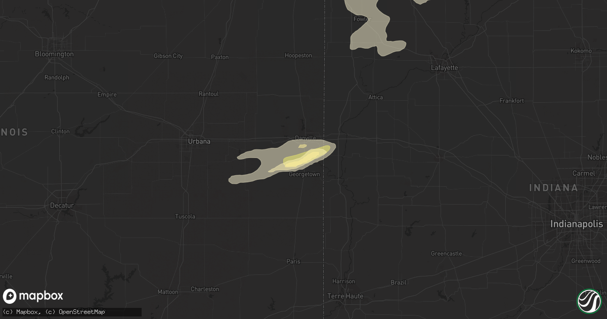 Hail map in Westville, IL on June 12, 2015