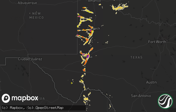 Hail map preview on 06-12-2015