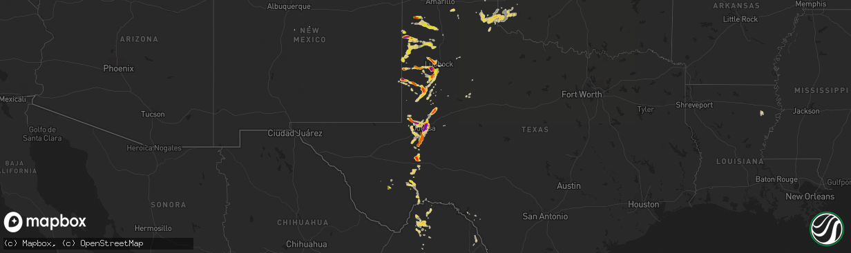 Hail map on June 12, 2015