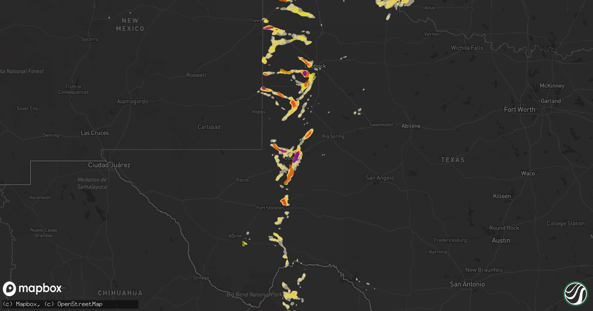 Hail map on June 12, 2015