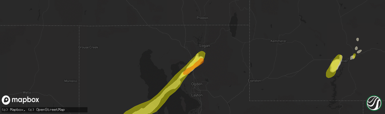 Hail map in Brigham City, UT on June 12, 2016