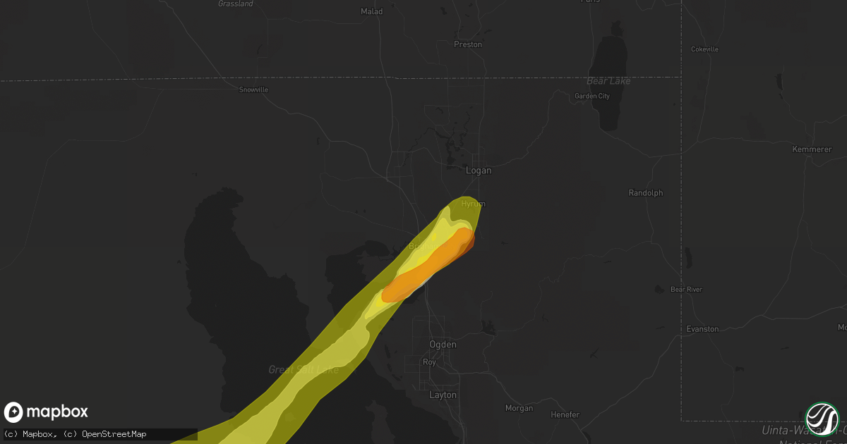 Hail map in Brigham City, UT on June 12, 2016