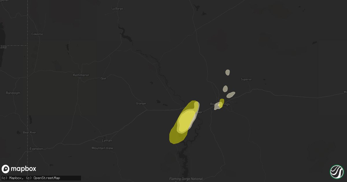 Hail map in Green River, WY on June 12, 2016