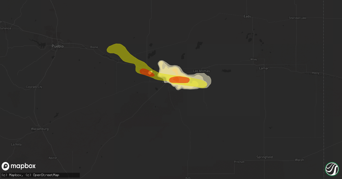 Hail map in La Junta, CO on June 12, 2016