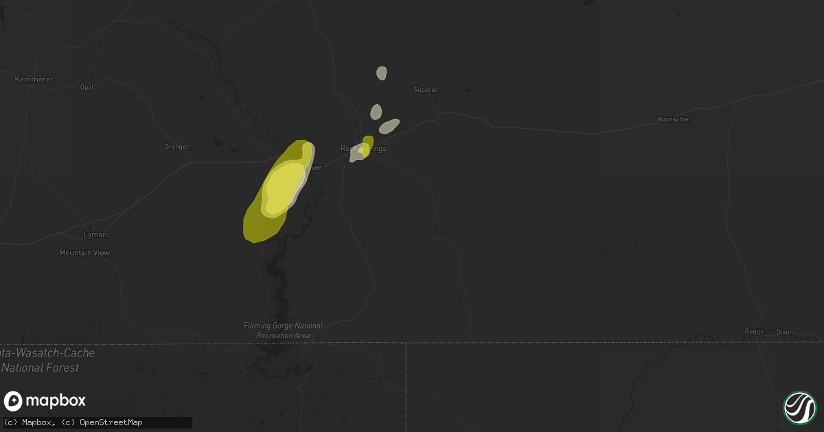 Hail map in Rock Springs, WY on June 12, 2016