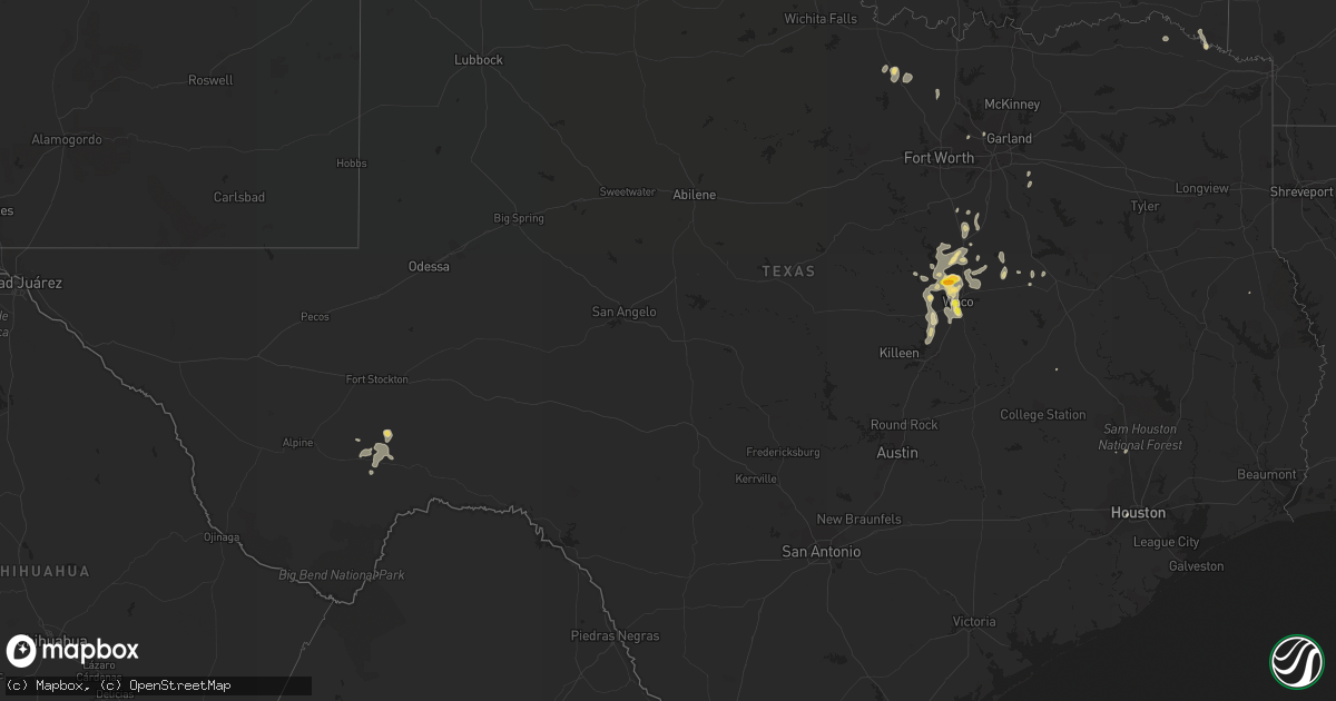 Hail map in Texas on June 12, 2016