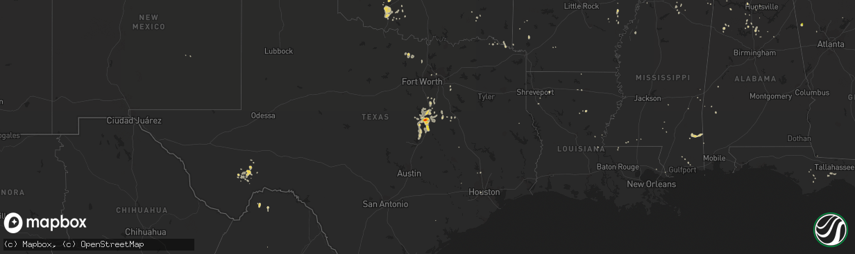 Hail map on June 12, 2016