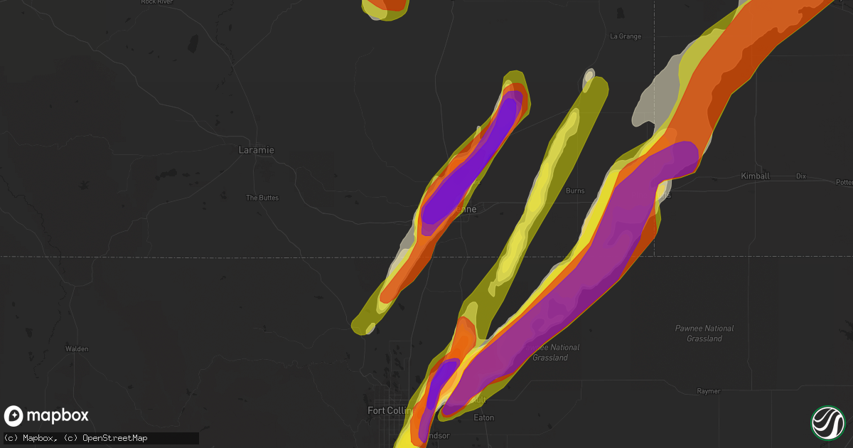 Hail map in Cheyenne, WY on June 12, 2017