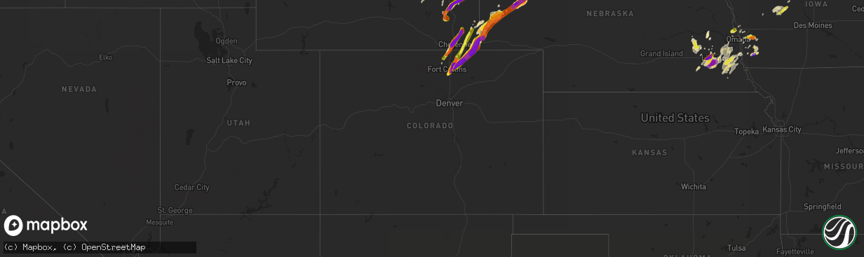 Hail map in Colorado on June 12, 2017