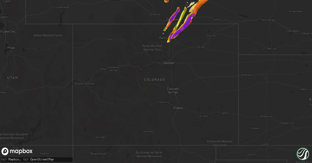 Hail map in Colorado on June 12, 2017