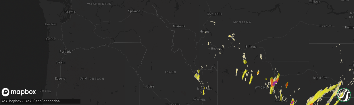 Hail map in Idaho on June 12, 2017