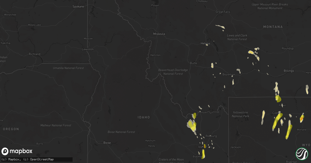 Hail map in Idaho on June 12, 2017