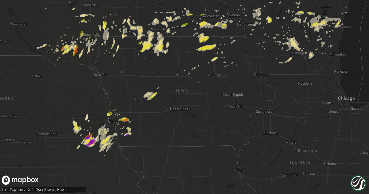 Hail map in Iowa on June 12, 2017