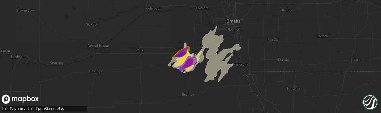 Hail map in Lincoln, NE on June 12, 2017