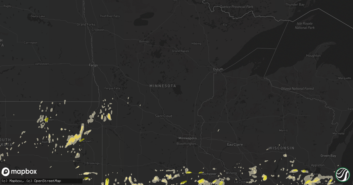 Hail map in Minnesota on June 12, 2017