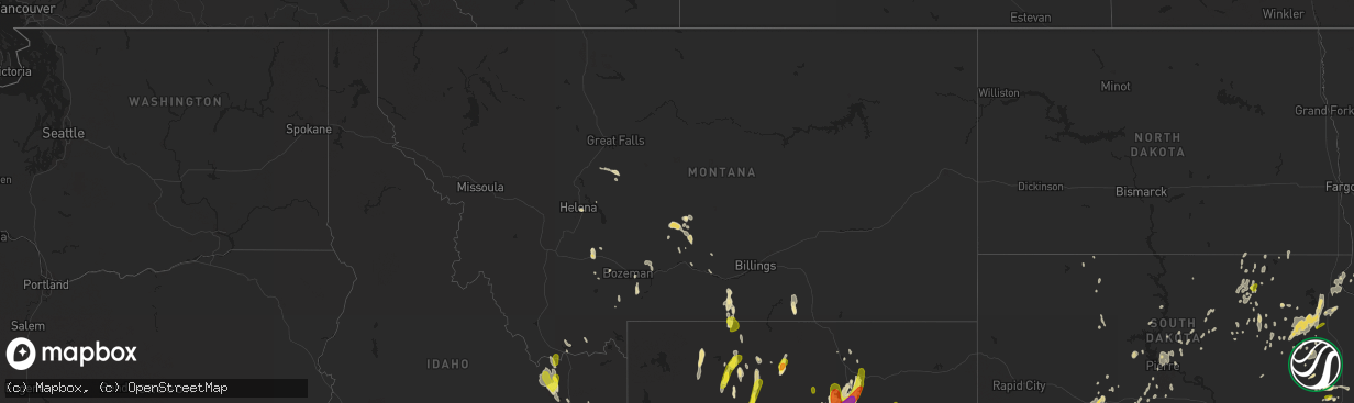 Hail map in Montana on June 12, 2017