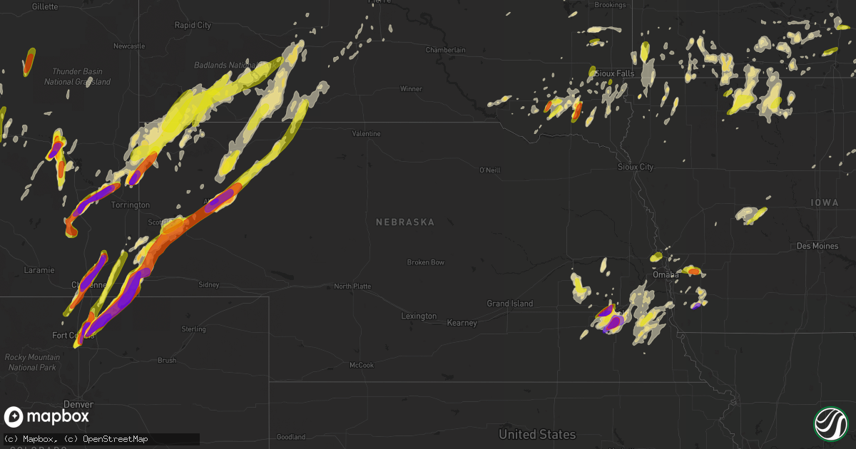 Hail map in Nebraska on June 12, 2017