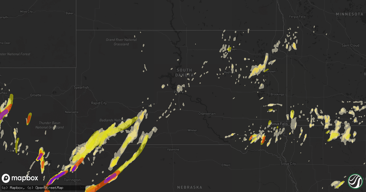 Hail map in South Dakota on June 12, 2017