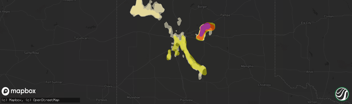 Hail map in Canyon, TX on June 12, 2018