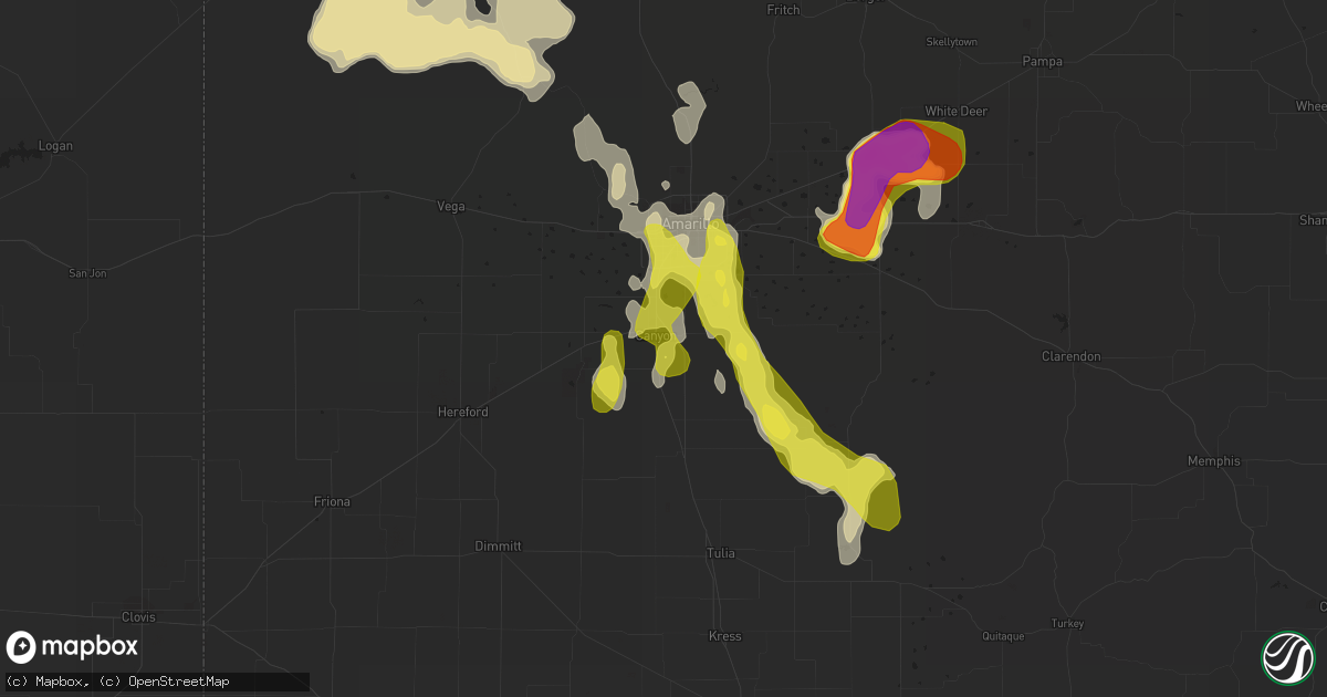 Hail map in Canyon, TX on June 12, 2018