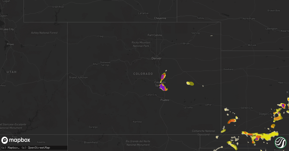 Hail map in Colorado on June 12, 2018