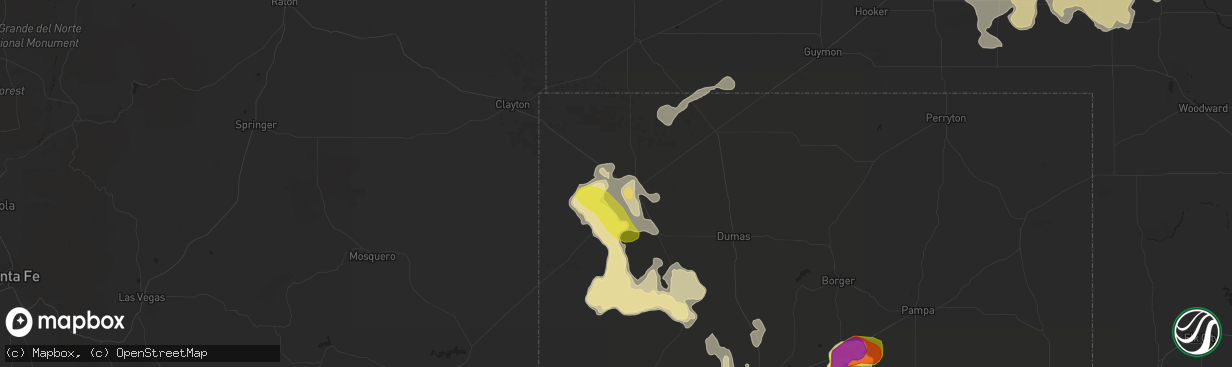 Hail map in Dalhart, TX on June 12, 2018