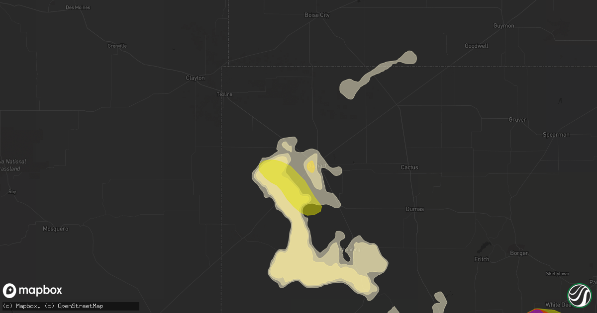 Hail map in Dalhart, TX on June 12, 2018