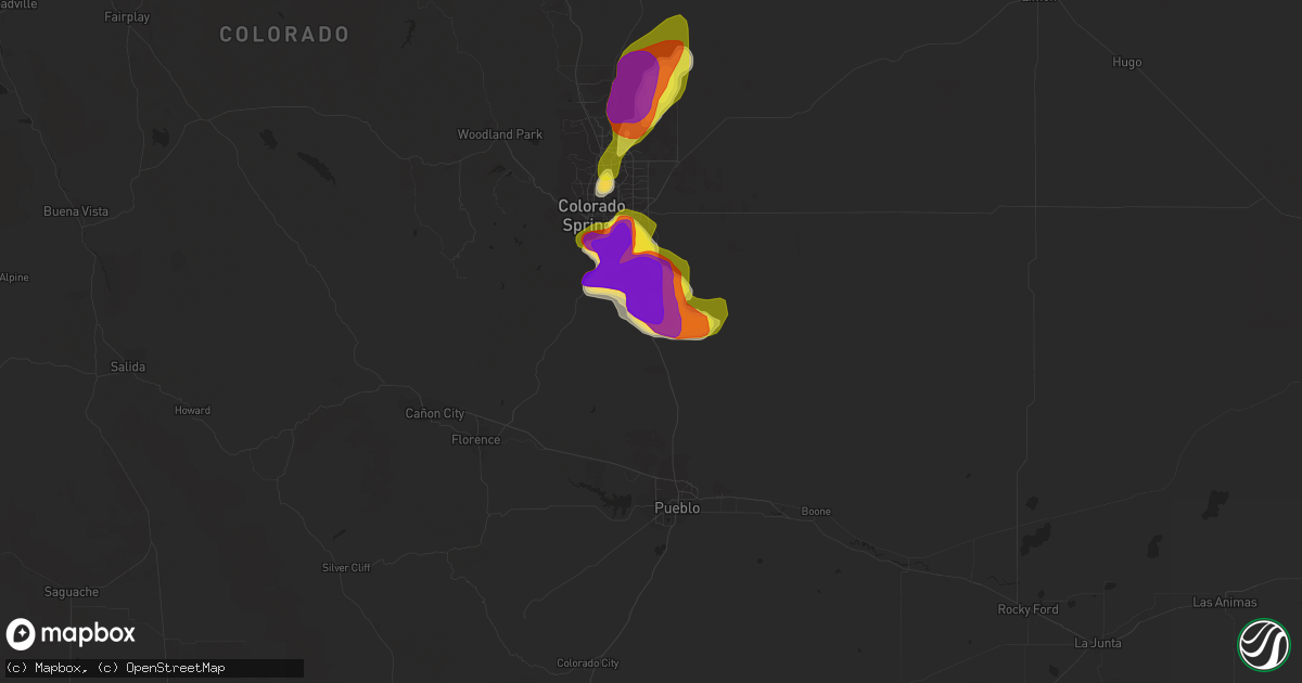 Hail map in Fountain, CO on June 12, 2018
