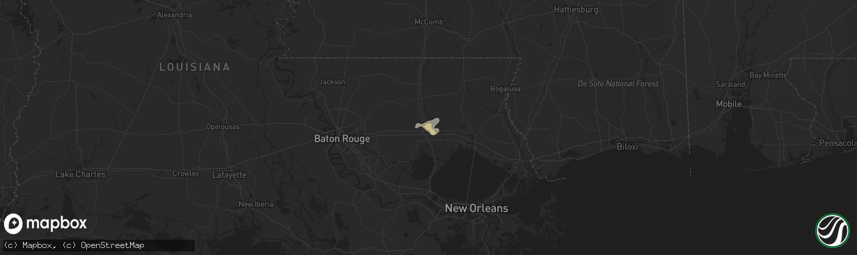 Hail map in Hammond, LA on June 12, 2018