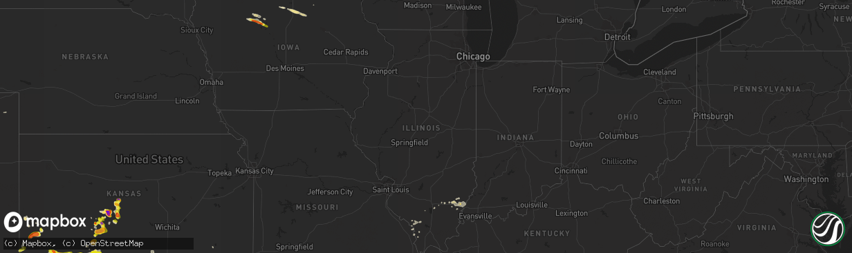 Hail map in Illinois on June 12, 2018