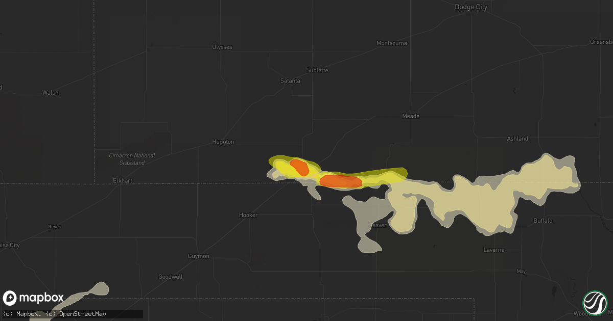 Hail map in Liberal, KS on June 12, 2018