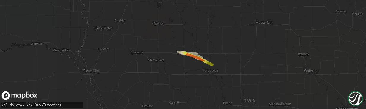 Hail map in Pocahontas, IA on June 12, 2018