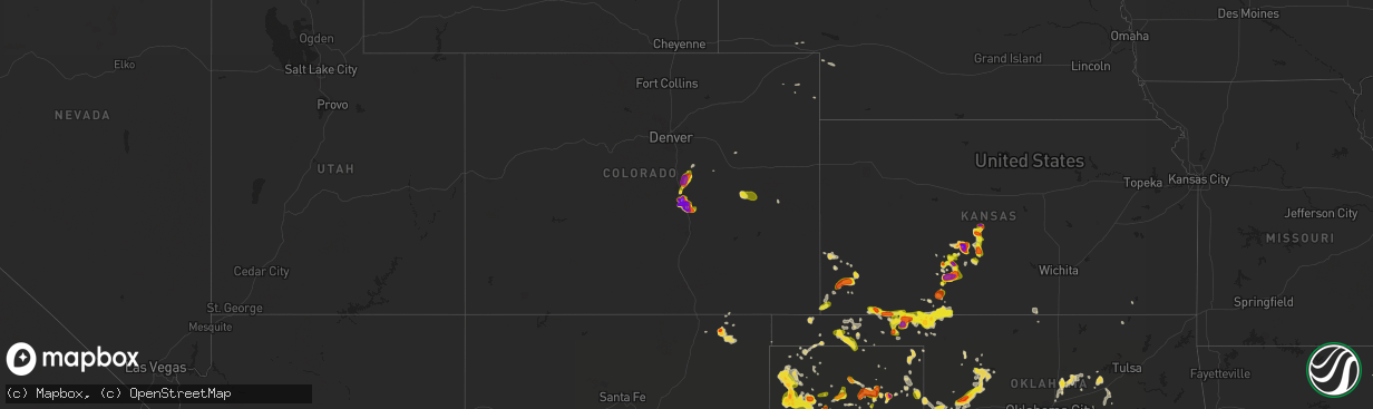 Hail map on June 12, 2018