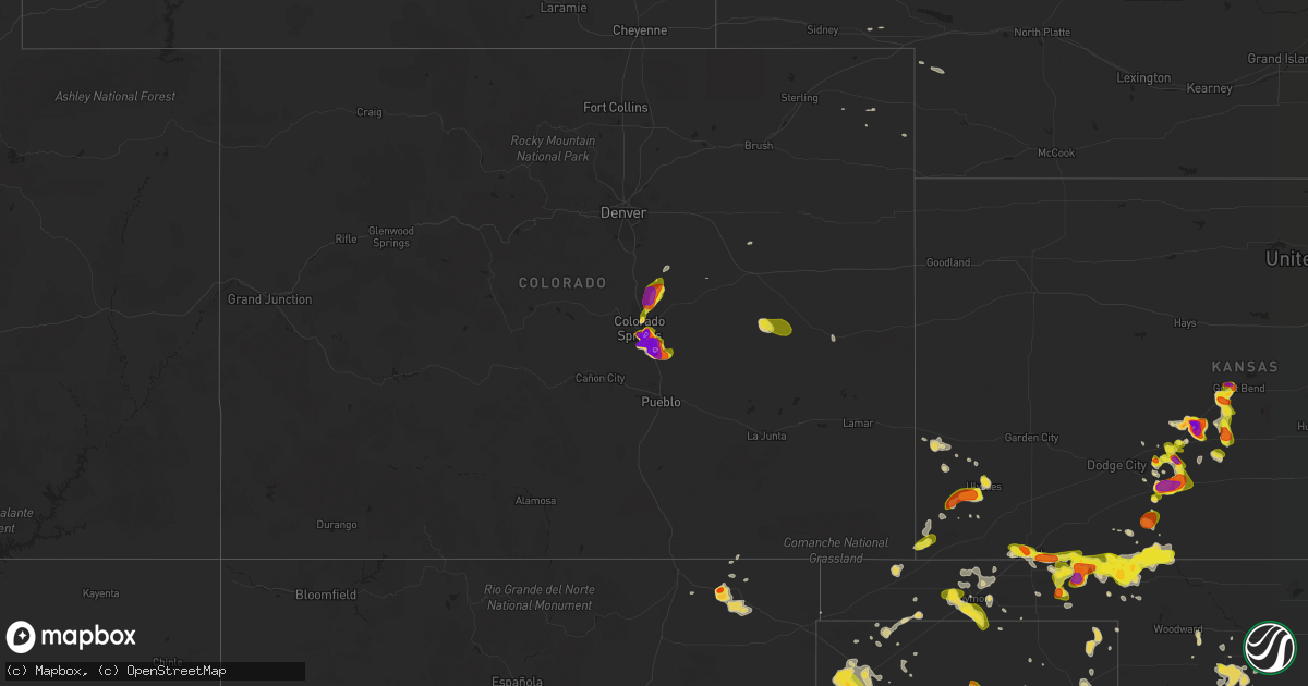 Hail map on June 12, 2018