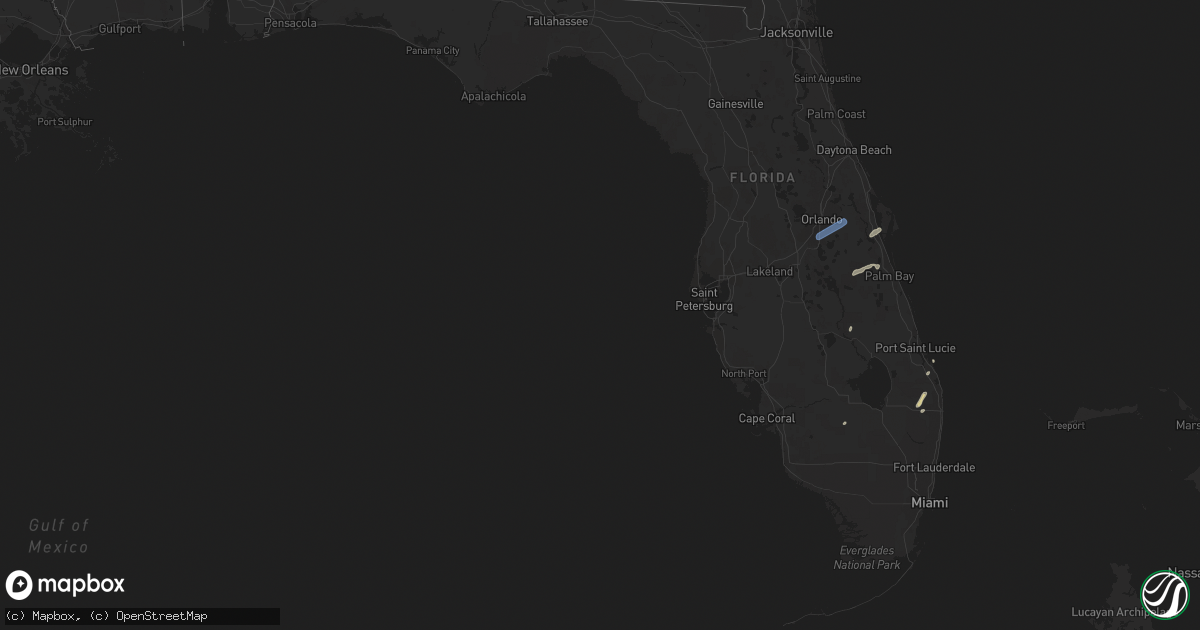 Hail map in Florida on June 12, 2019